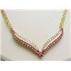 Image 1 : Necklace ruby and diamond .80Ctw 14kt y