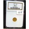 Image 1 : 1851 $1.00 Liberty Gold Coin  NGC MS 63