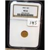 Image 1 : 1853 $1.00 Liberty Gold Coin   NGC MS 6