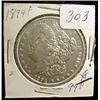 Image 1 : 1894 Morgan Silver Dollar  XF