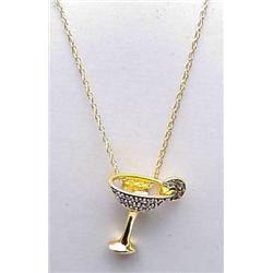 14kt yellow gold Martini glass pendant 