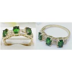 Chrome Diopside and diamond 14kt yellow