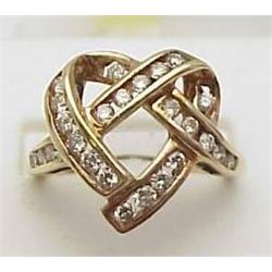 .75ctw diamond heart shaped ring in 14k