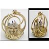 Image 1 : 14kt yellow gold bird cage pendant.  Pe
