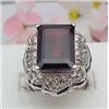 Image 1 : Garnet ring 8.23Ct with round diamonds 