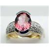 Image 1 : 2.5ct Pink Tourmaline ring, .40ctw of d