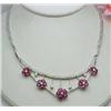 Image 1 : Ruby & diamond necklace approx 1.25Ctw 
