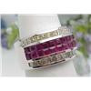 Image 1 : Ruby and diamond ring 1.95Ctw princess 