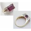 Image 1 : Rubelite ring 4.20Ct with .35Ctw diamon