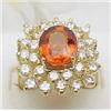 Image 1 : Manderine garnet ring 3.28Ct with diamo