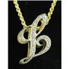 Image 1 : Diamond "L" pendant approx 1/2Ctw 