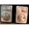 Image 1 : Two 1990 Silver American Eagles NGC MS6