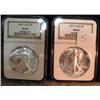 Image 1 : Two 1987 Silver American Eagles NGC MS6