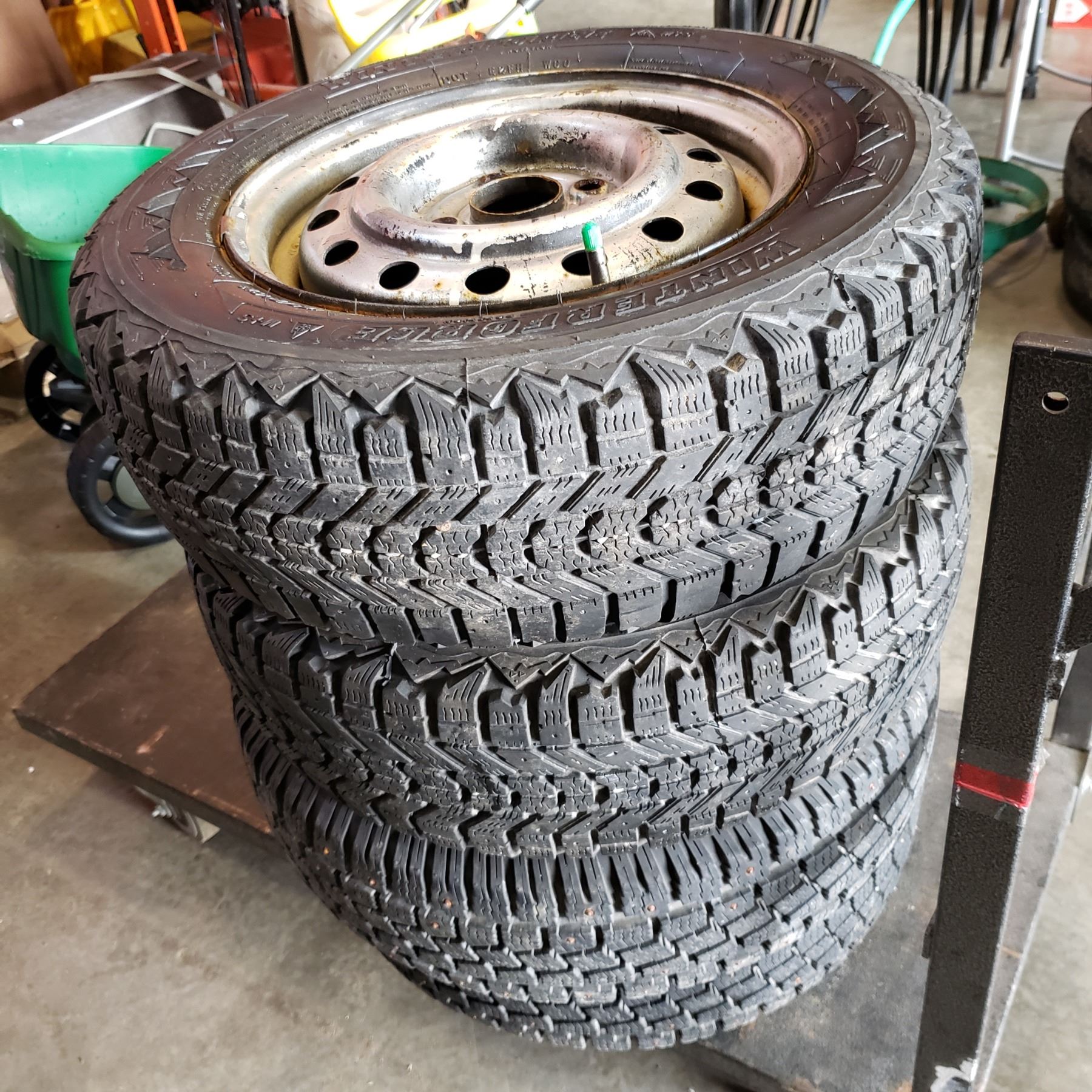 FOUR 13 INCH TIRES 2 ON RIMS four-13-inch-tires-2-on-rims