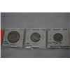 Image 2 : 1945 CANADIAN COINS SILVER 50c 25c PLUS VICTORY NICKEL .800 SILVER