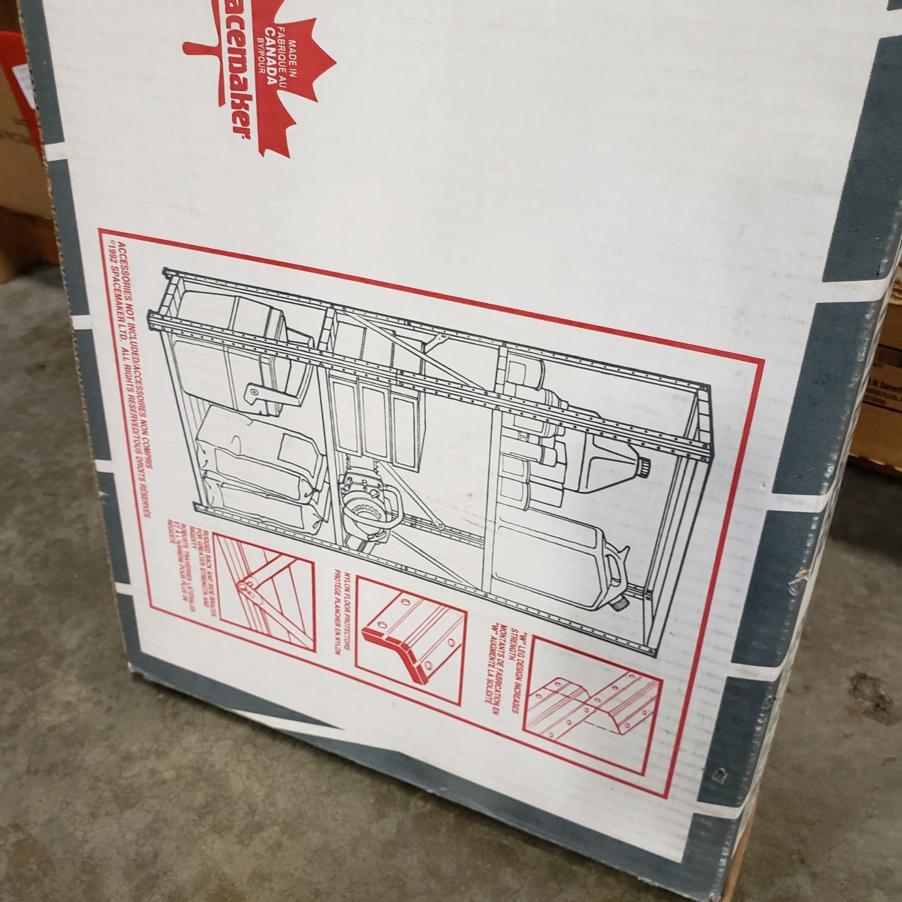 Spacemaker Rack Repair Kit SPACEMAKER UTILITY RACK IN BOX 58 X 30 X 12 INCHES 4 SHELF
