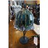 Image 2 : LEADED GLASS TABLE LAMP WYSTERIA STYLE - APPROX 15 INCHES TALL