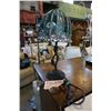 Image 3 : LEADED GLASS TABLE LAMP WYSTERIA STYLE - APPROX 15 INCHES TALL