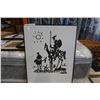 Image 1 : BLACK AND WHITE PICASSO PRINT IN BLACK FRAME