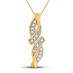 Diamond Bypass Infinity Pendant .02 Cttw 10kt Yellow Gold