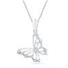 Image 1 : Diamond Butterfly Bug Pendant 1/12 Cttw 10kt White Gold