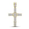 Image 1 : Mens Diamond Roman Cross Religious Charm Pendant 1-1/2 Cttw 10kt Yellow Gold