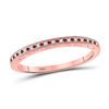 Image 1 : Round Red Color Enhanced Diamond Slender Band Ring 1/12 Cttw 10kt Rose Gold