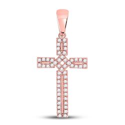 Diamond Roman Cross Pendant 1/3 Cttw 10kt Rose Gold