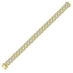 Mens Diamond Cuban Link Bracelet 7.00 Cttw 10kt Yellow Gold