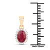 Image 2 : 1.01 ctw Ruby & White Diamond Pendant 14K Yellow Gold - REF-30K2T