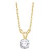 Image 1 : Diamond Solitaire Pendant 1/5 Cttw 14kt Yellow Gold