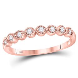 Diamond Stackable Band Ring 1/10 Cttw 10kt Rose Gold