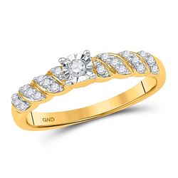 Diamond Solitaire Promise Bridal Ring 1/5 Cttw 10kt Yellow Gold