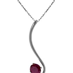 Genuine 0.55 ctw Ruby Necklace 14KT White Gold - REF-28F3Z