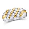 Image 1 : Mens Diamond Wedding Band Ring 1/2 Cttw 10kt Two-tone Gold