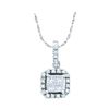 Image 1 : Diamond Square Frame Pendant 1/4 Cttw 14kt White Gold