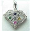 Image 1 : Pendant multi colored sapphires .27Ctw 