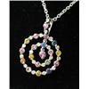 Image 1 : Circle pendant multi colored sapphires 