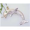 Image 1 : Dolphin pendant with pave diamonds .75C
