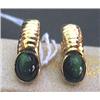 Image 1 : Earrings cats eye tourmaline set in 14k