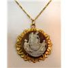 Image 1 : Cameo pendant Ave Maria set in 14kt y