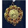 Image 1 : $1 gold liberty coin in an ornate bezel