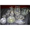Image 1 : Lot of clear etched glass pitchers and 