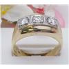 Image 1 : Mans diamond ring three stone 1Ctw 14k