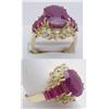Image 1 : Lady's ruby ring with oval ruby center 