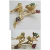 Image 1 : Brooch two birds on a branch with sapph