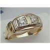 Image 1 : Man's diamond ring with two mine cut di