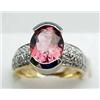 Image 1 : 2.5ct Pink Tourmaline ring, .40ctw of d