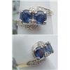 Image 1 : Lady's vintage sapphire ring 14kt two t