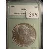 Image 1 : 1887 Morgan Silver Dollar  NTC  MS 64
